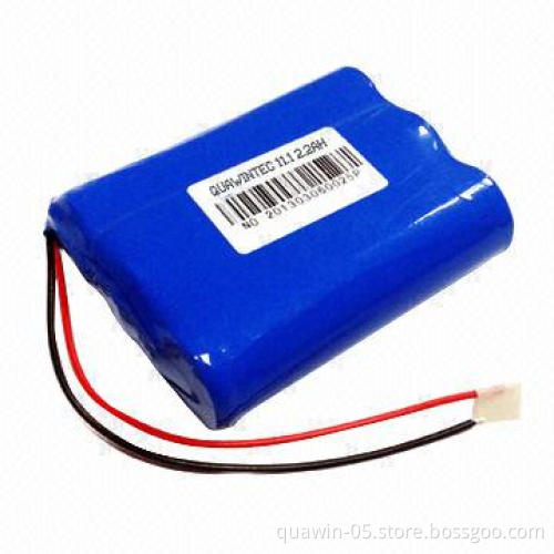 11.1V 2.2Ah/2A Li-ion Battery Pack, 1 x 18650 Battery